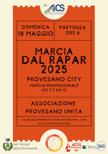 Volantino Marcia dal Rapar del 2025