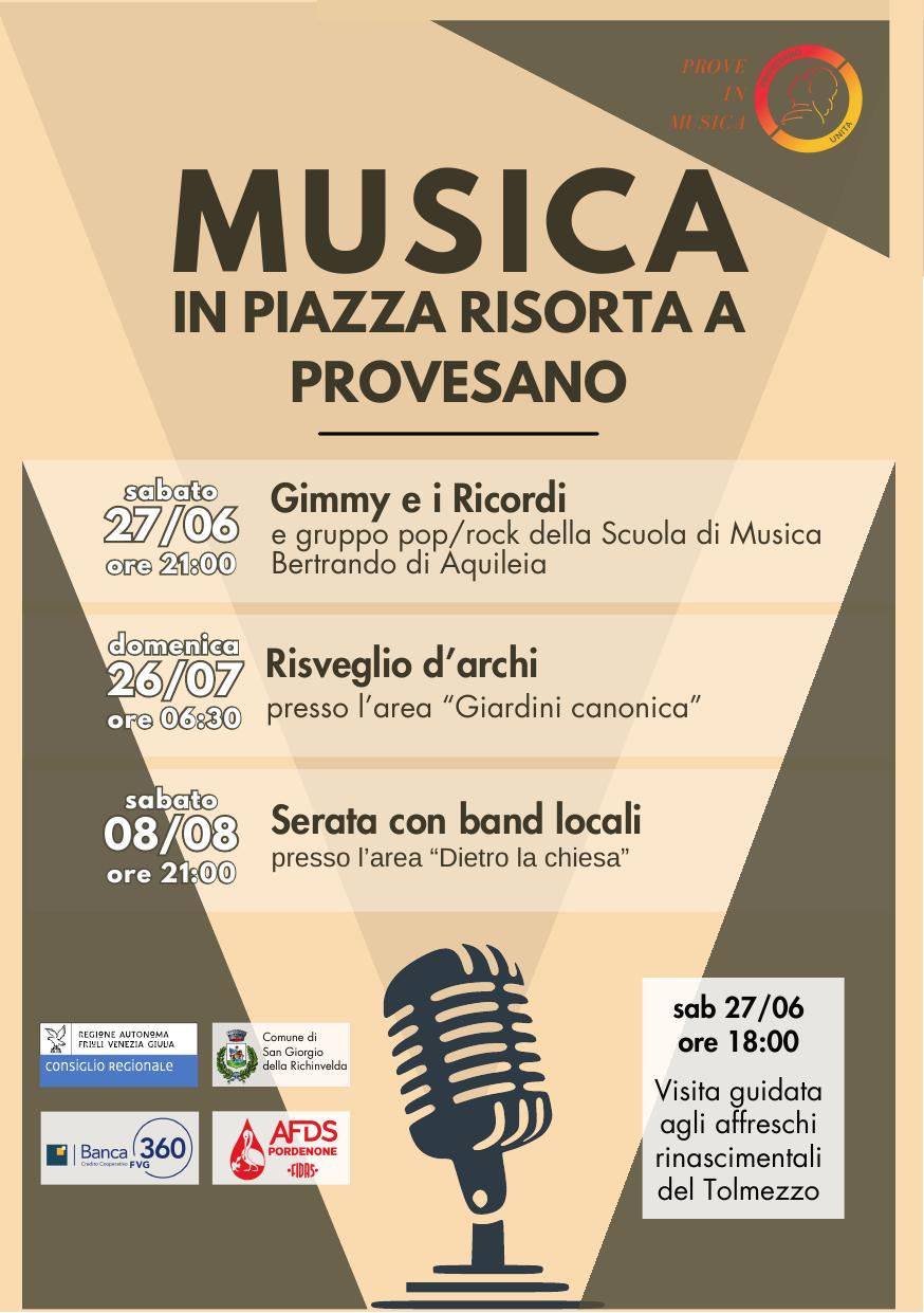 Locandina Musica in Piazza a Provesano